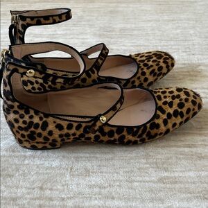 J. Crew Leopard Print Double-Strap Mary Jane flats sz 9